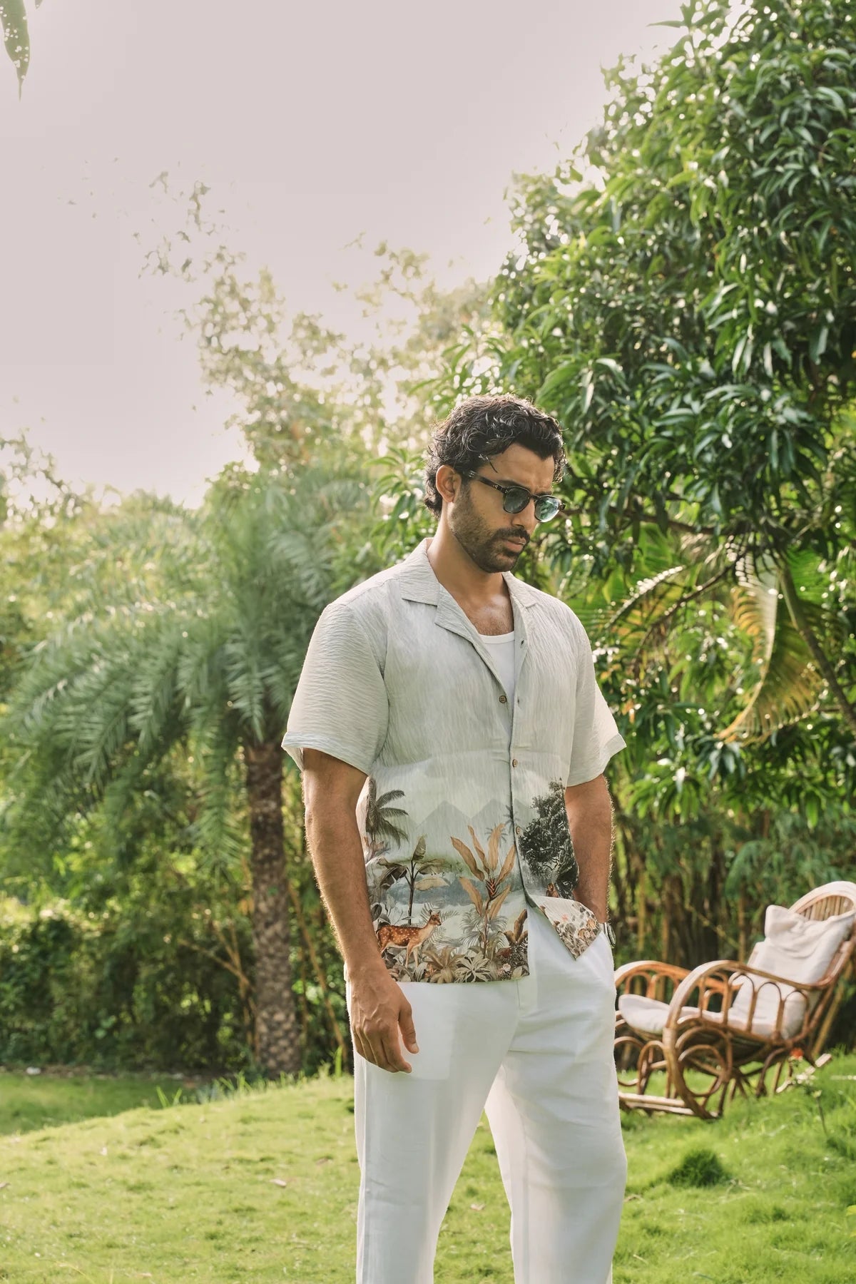 Jungle Vista Vibes Cuban Collar Shirt