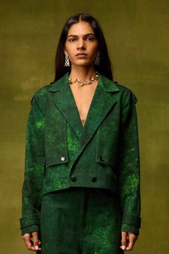 Emerald Muse Cropped Jacket