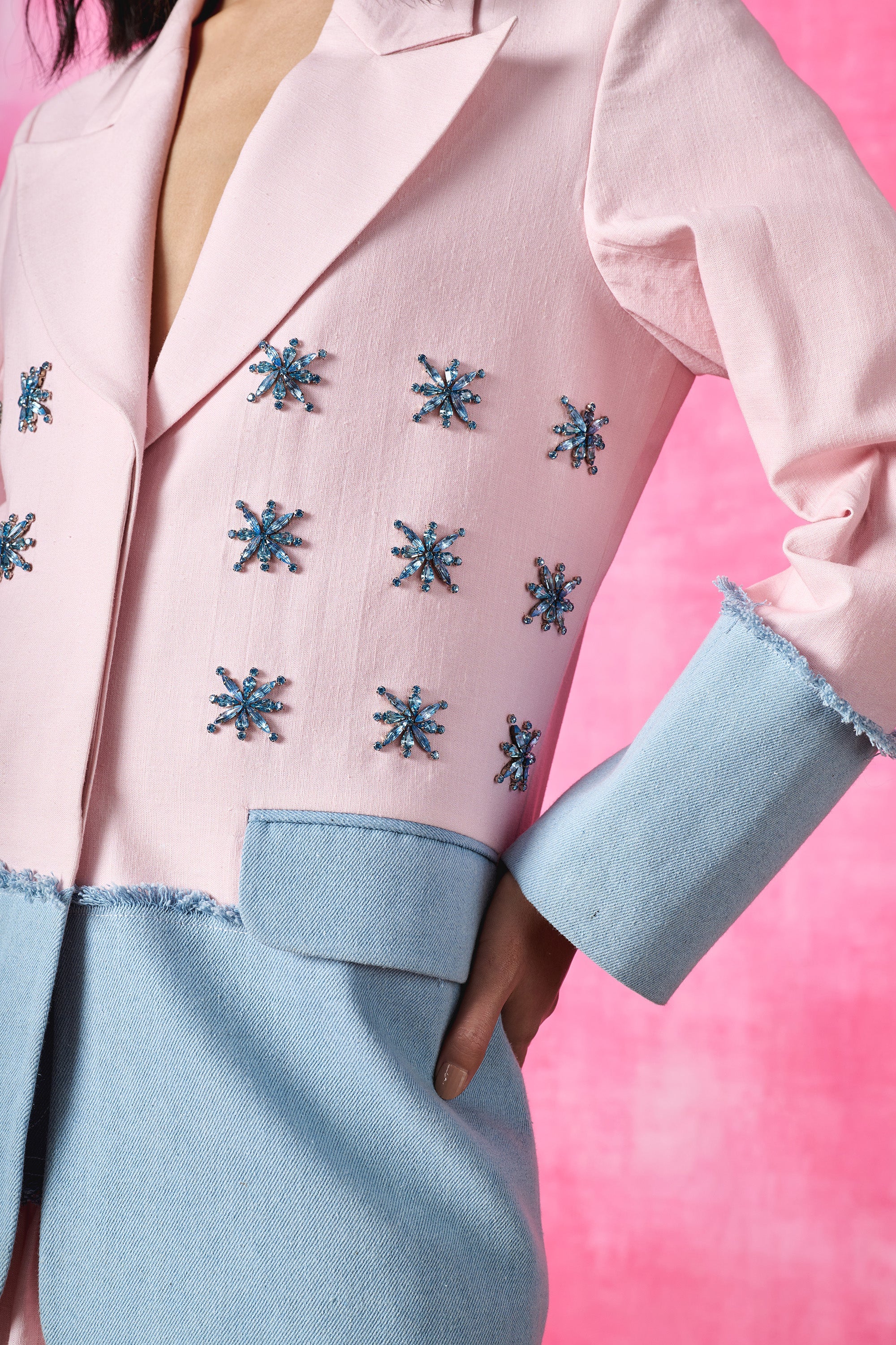 Blush Pop Embroidered Blazer