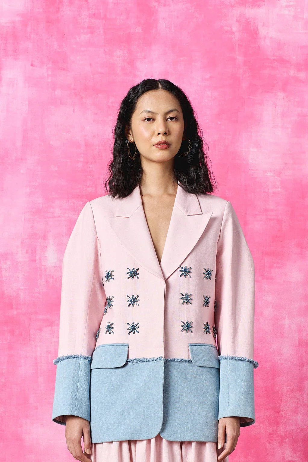 Blush Pop Embroidered Blazer