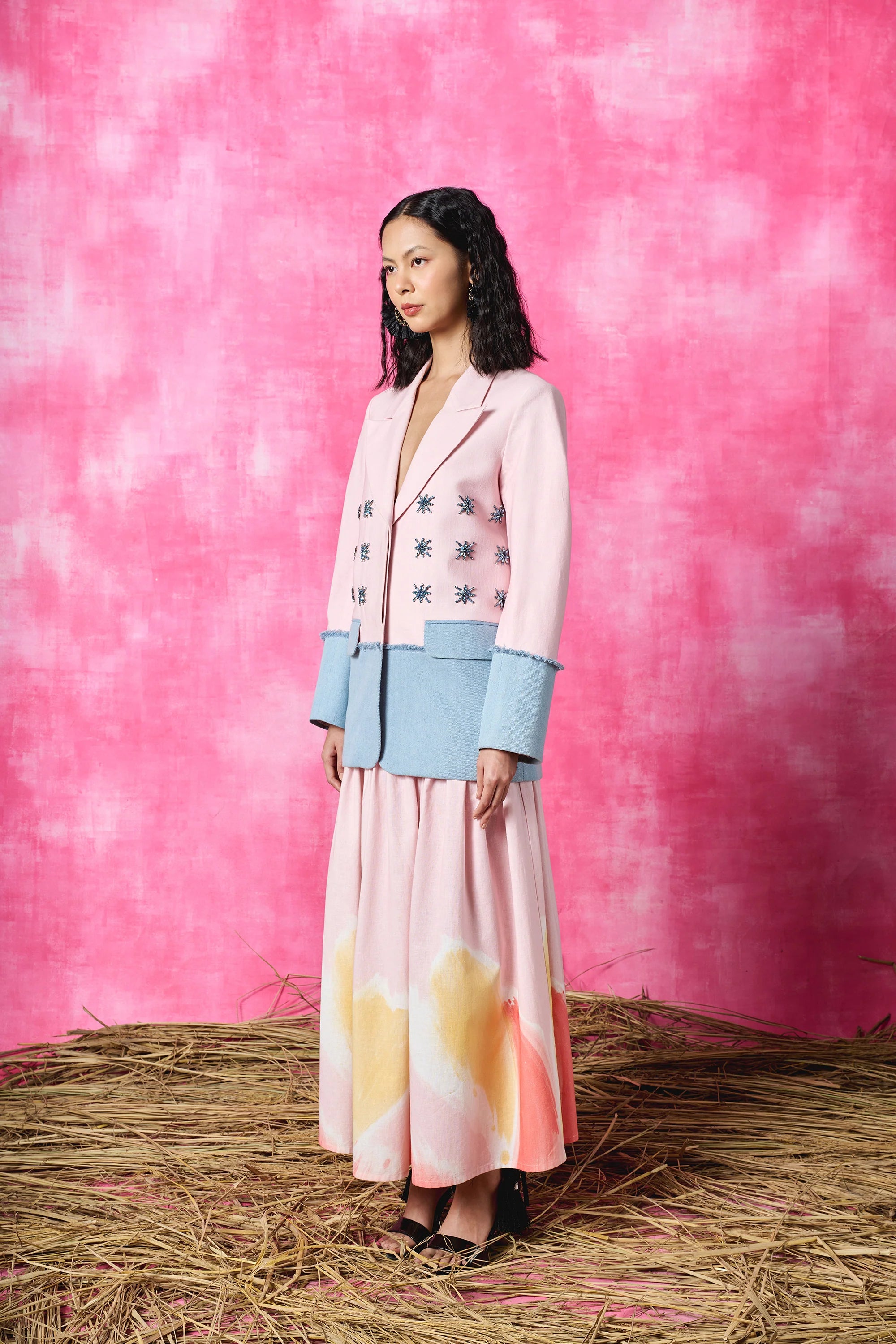 Blush Pop Embroidered Blazer