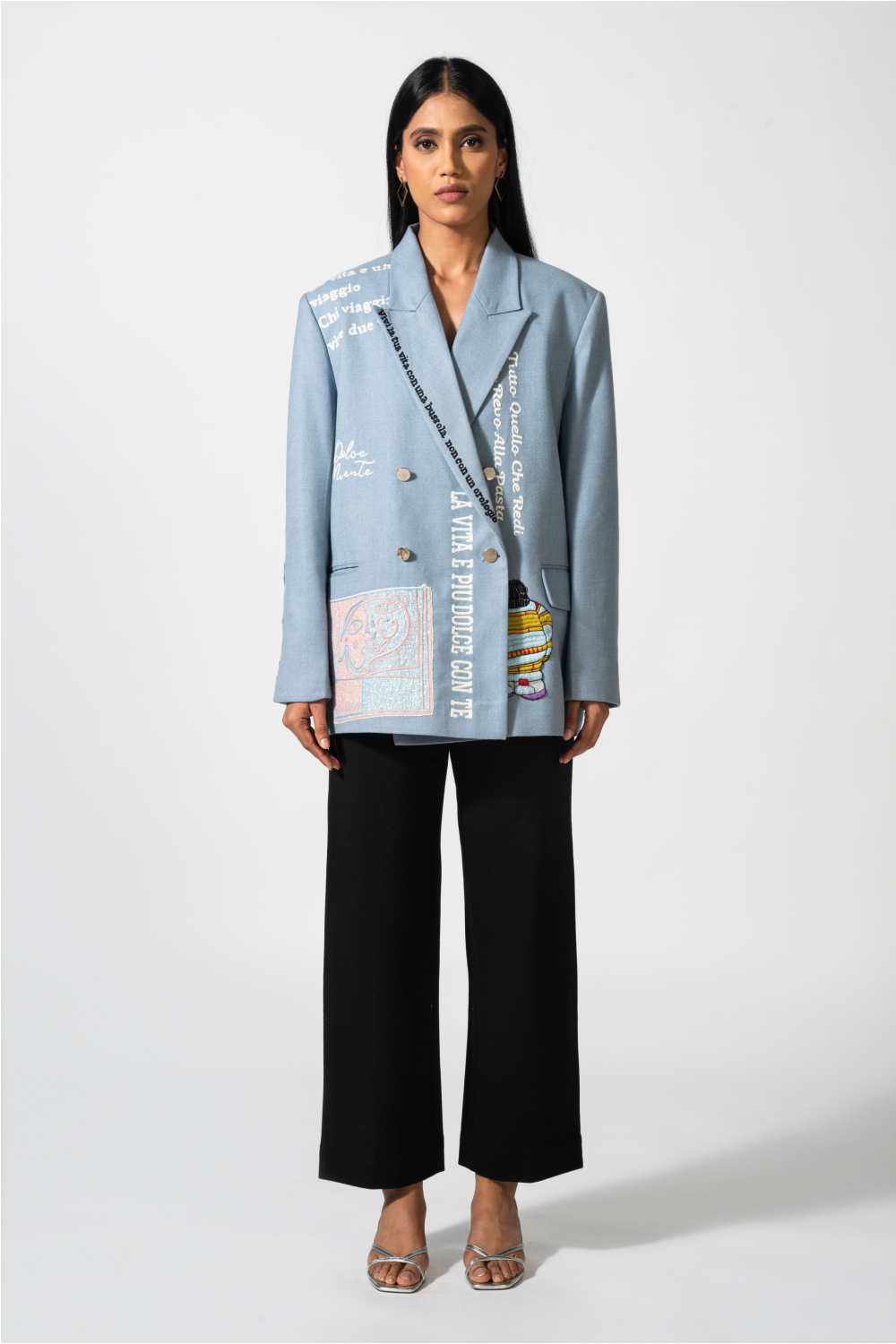 Serafina Blu Boxy Blazer