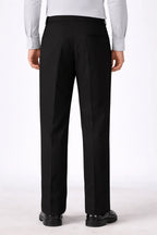 Italian Style Black Pleated Straight Fit pants