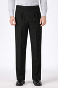 Italian Style Black Pleated Straight Fit pants