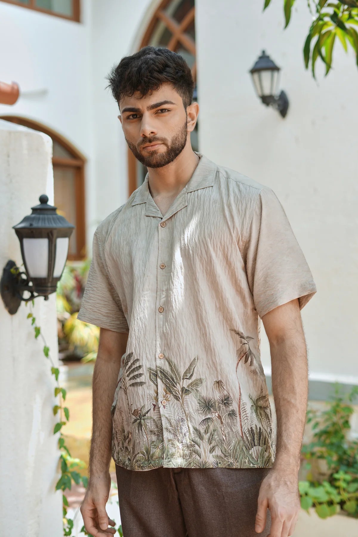 Palmshore Drift Printed Cuban Collar Shirt