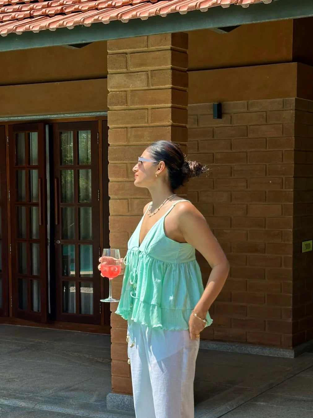 Mint beach top